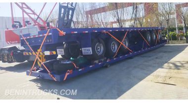 60 Ton 3 Axle Flat Bed Trailer will be shipped to Cotonou Benin