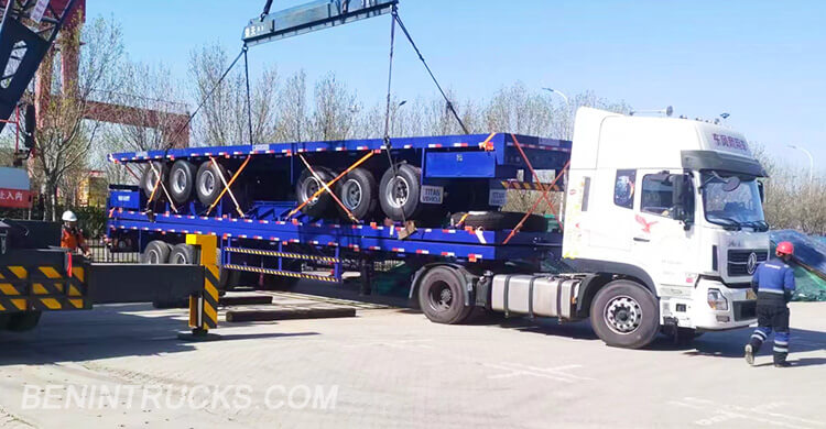 60 Ton 3 Axle Flat Bed Trailer for Sale in Cotonou Benin