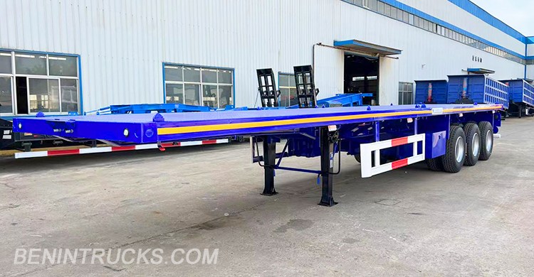 3 Axle 40ft Flatbed Semi Trailer for Sale in Cotonou Port Benin