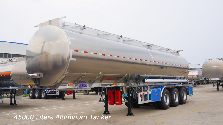 3 Axle 45000 Liters Aluminum Petrol Tanker Trailer for Sale in Benin