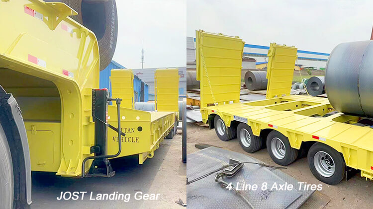 Heavy Equipment Transport 4 Line 8 Axle Low Bed Trailer for Sale in Benin