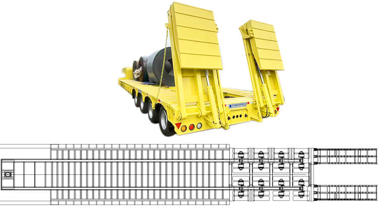 Heavy Equipment Transport 4 Line 8 Axle Low Bed Trailer for Sale in Benin
