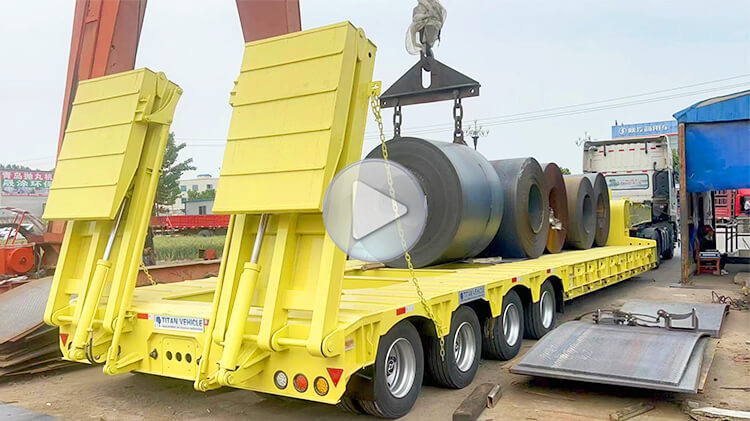 Heavy Equipment Transport 4 Line 8 Axle Low Bed Trailer for Sale in Benin