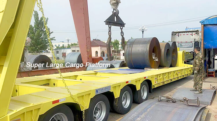 Heavy Equipment Transport 4 Line 8 Axle Low Bed Trailer for Sale in Benin