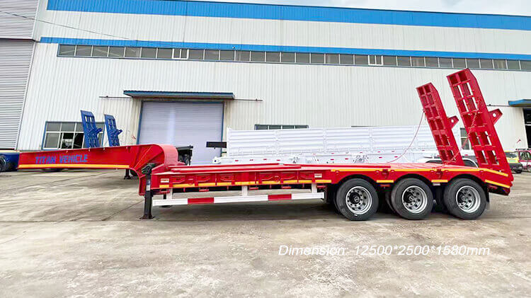 Heavy Machine Carrier 3 Axle Low Bed Truck for Sale in Benin