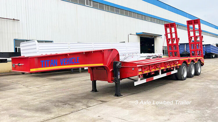Heavy Machine Carrier 3 Axle Low Bed Truck for Sale in Benin