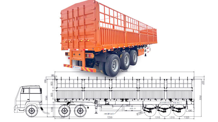 3 Axle Fence Cargo Semi Trailer for Sale Price in Benin