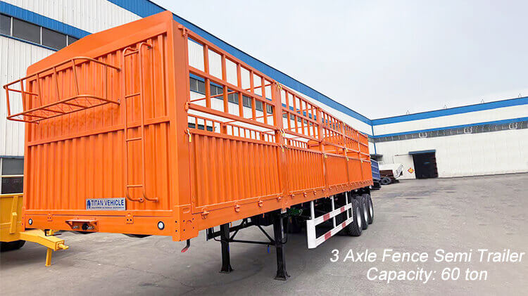 3 Axle Fence Cargo Semi Trailer for Sale Price in Benin
