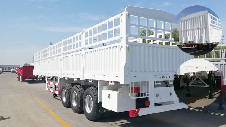 3 Axle 60ton Cargo Fence Semi Trailer for Sale in Benin