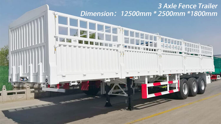 3 Axle 60ton Cargo Fence Semi Trailer for Sale in Benin