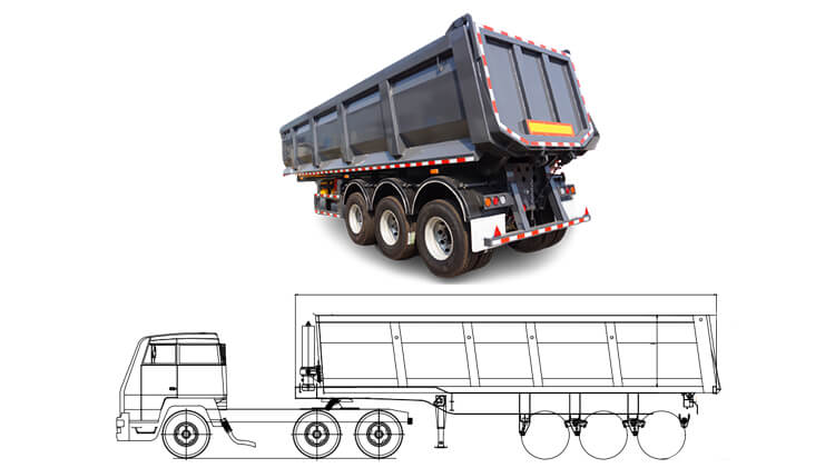3 Axle 35 Cubic U Type Tipper Semi Trailer for Sale in Benin
